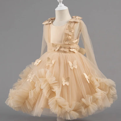 Robe de soirée 2025, robe de princesse pour filles, tenue de concours de fleurs, piano, Recital, anniversaire, mariage, jupe de ballerine, occasion formelle