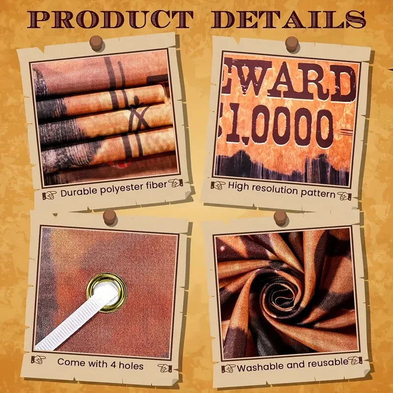 Vibrant Cowboy Party Banner, 1 Piece, Western Theme Decorations Perfect for Birthday, Shower, and Photo Prop with Wild Back