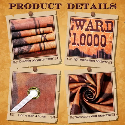 Vibrant Cowboy Party Banner, 1 Piece, Western Theme Decorations Perfect for Birthday, Shower, and Photo Prop with Wild Back