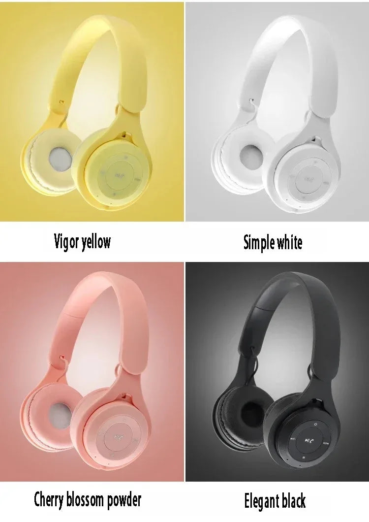 Y08 Macaron Wireless Bluetooth Headphones With Microphone Wired Earphones Gaming Headset Gamer Mp3 Players Choice Kids Gifts