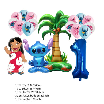 Kids First 6th Birthday Party Decorations Stitch Balloons Set Cute Globos Baby Shower Supplies Children Gifts Ballons
