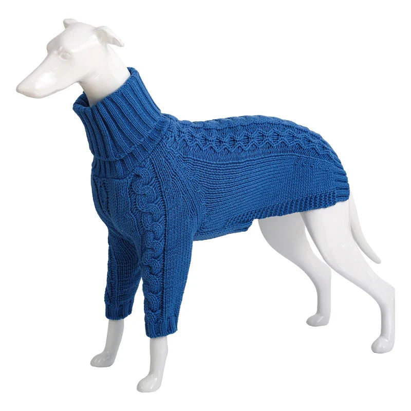 Pull torsadé à col roulé pour chiens, lévriers italiens, manteau chaud pour chien, vêtements d'hiver pour chiens