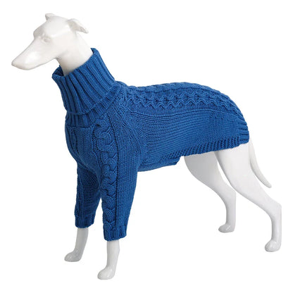 Pull torsadé à col roulé pour chiens, lévriers italiens, manteau chaud pour chien, vêtements d'hiver pour chiens