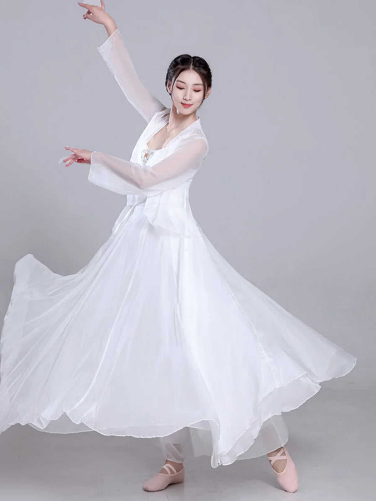 Ele Classical Dance Costume White Gauzy Skirt Super Fairy T Performance Suit Fene Dra Design Beautiful Mythology