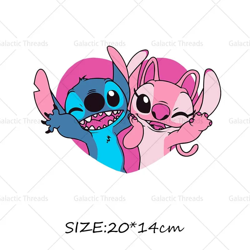 Stitch Lilo Iron on Decals Heat Press Patches Thermal Transfer Stickers for Clothes DIY Ironing Prints