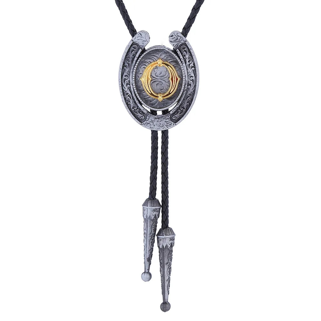 RechicGu-26 lettres Bolo pour homme, style western, cow-boy, cow-girl, cravate en cuir, collier rodéo, bijoux cadeaux, Dropshipping