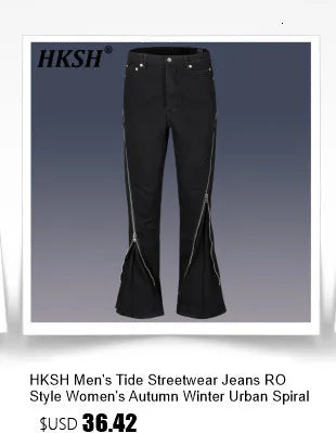 HKSH Spring Autumn New Man Punk Fashion Streetwear Dark Brushed Wax Handmade Damaged Tops Denim Jacket Y2K Chic Ins Coats HK4959