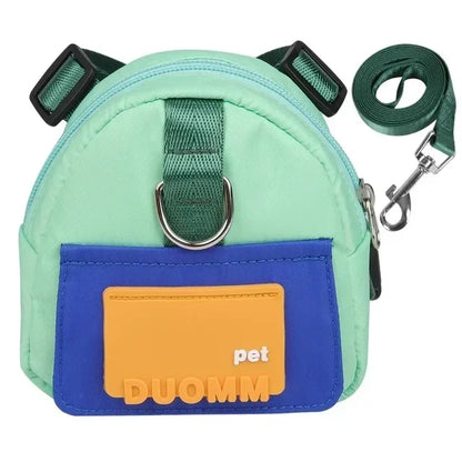 Sac à dos portable pour animaux de compagnie avec collier SFP, sacs à crottes, sacs de récompense, voyage en plein air, entraînement de chien, friandises pour chiots, poudres anale.