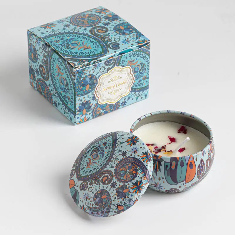 Bougies parfumées Osmanthus Gardenia avec pétales, petites bougies parfumées romantiques pour cadeaux d'anniversaire de filles, aromathérapie pour la maison