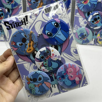 Stitch Lilo & Stitch Badge DIY Décoratif Étain 44mm ACG Articles Doux Bouton Épingles Icône Broche Revers Sac À Dos Badge Accessoires