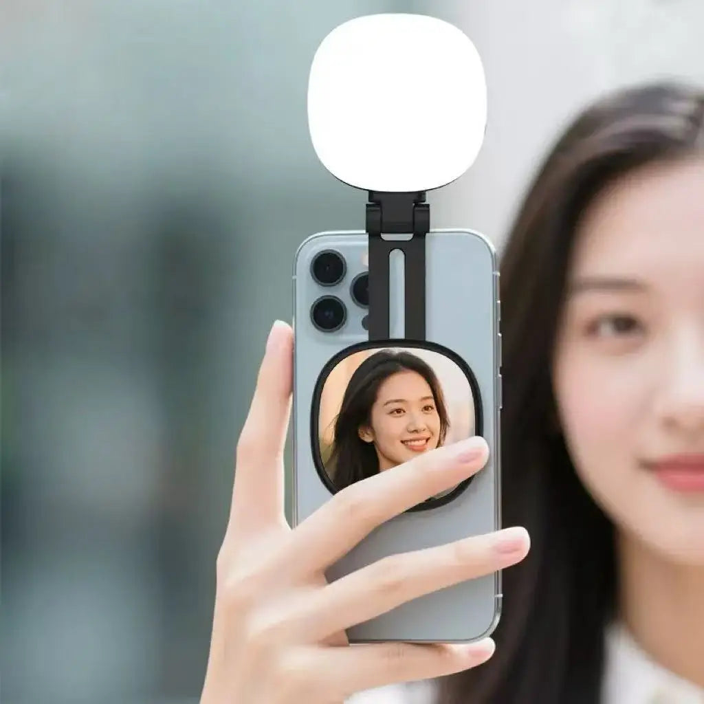 Lumière à selfie magnétique pour iPhone 360 MagSafe °   Anneau lumineux LED avec miroir parfait pour les selfie et les vlog