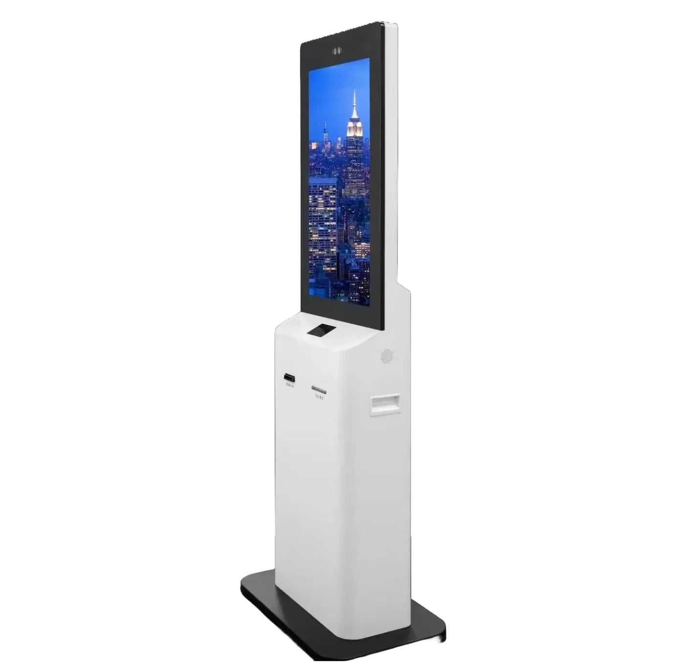 Self-service terminal payment kiosk Personalized check-in in interactive kiosk touch visitor management self-service