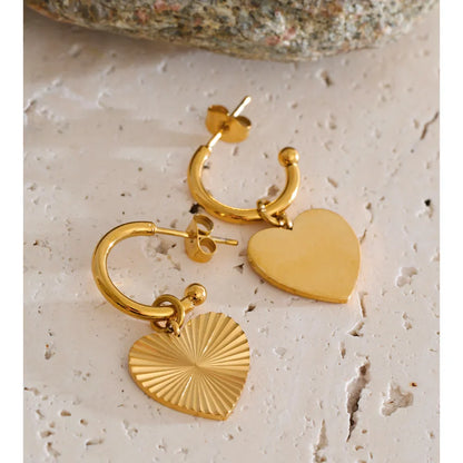 Yhpup – boucles d'oreilles pendantes en forme de cœur en acier inoxydable, pour toutes les Occasions, cadeau de saint-valentin, bijoux classiques antirouille