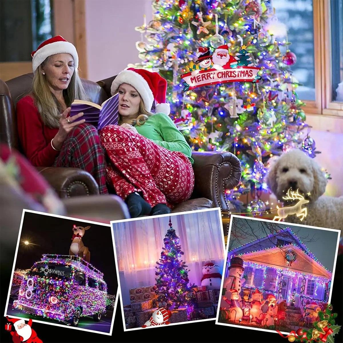 LED lumières de noël 5/10/20M 220V étanche fée lumières extérieur jardin arbre maison Halloween fête vacances décoration éclairage