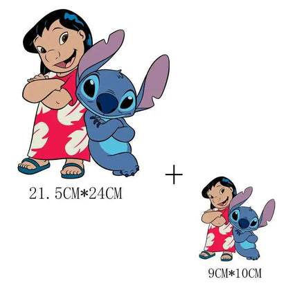 Cute Stitch MINISO Lilo & Stitch Heat Transfer Stickers Iron-on Transfers For Clothing Thermoadhesive Adhesive Patches Kawaii