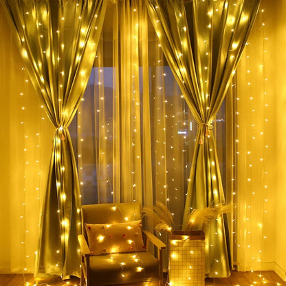 Guirlande de rideaux Led pour fenêtre, 4/6M/8 modes, alimentation USB, guirlande lumineuse féerique avec télécommande, nouvel an, décoration de noël