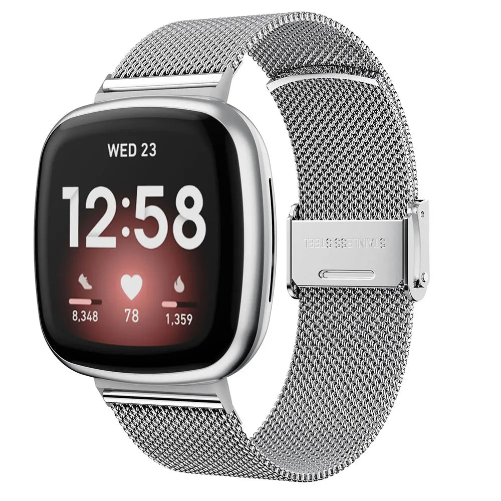 Milan Stainless Steel Watch Strap For Fitbit Sense Versa 4 3 Wristband Bracelet Metal SmartWatch Band Fitbit Versa4 Versa3