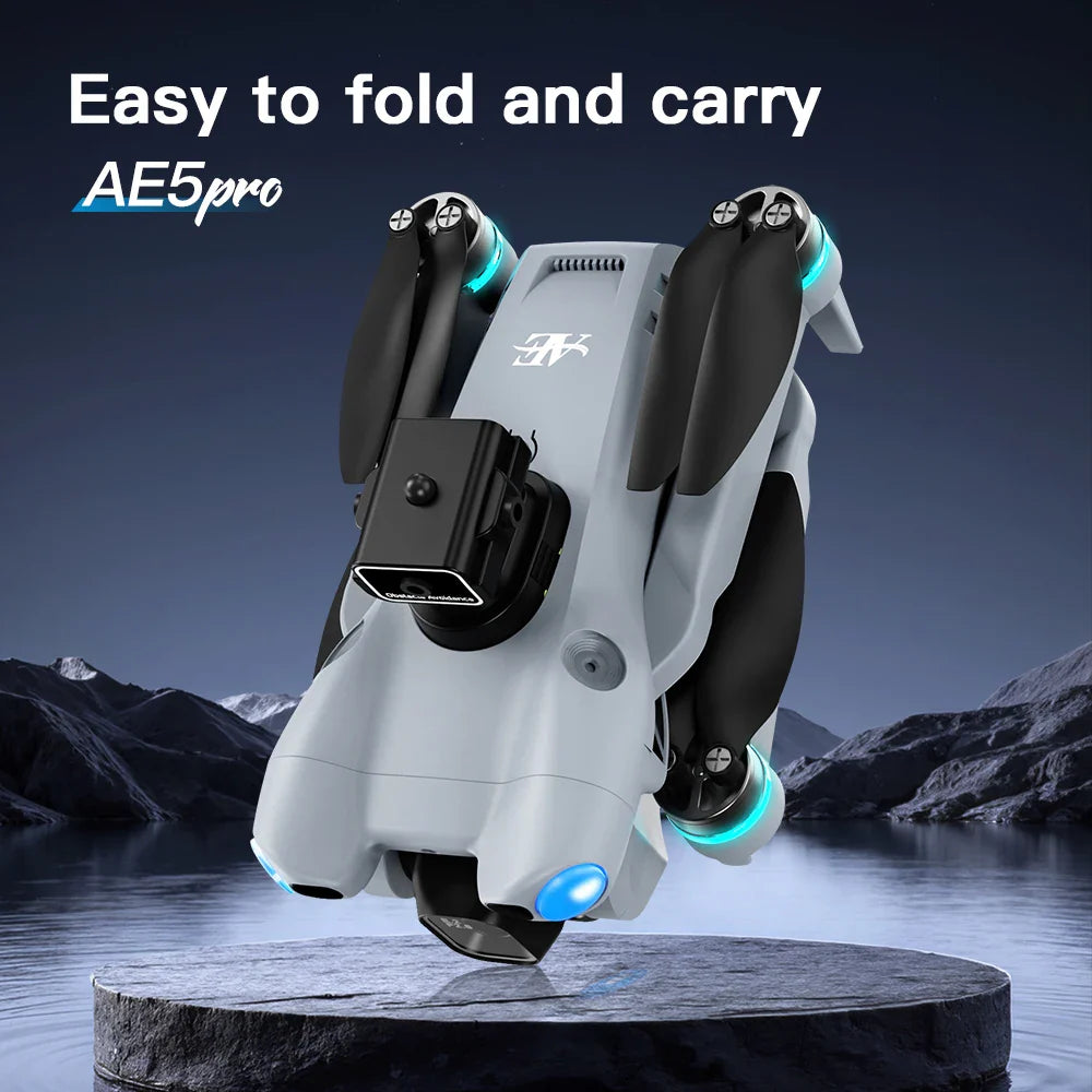 Nouveau Mini Drone caméra HD télécommande avec écran Intelligent évitement d'obstacles moteur sans brosse quadrirotor Dron jouets AE5Pro