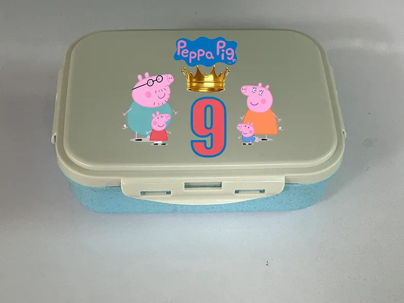 Peppa Pig  Lunch Box  Food Storage Containers Kids School Picnic Lunchbox Office Dinner Case Birthday Christmas Gift