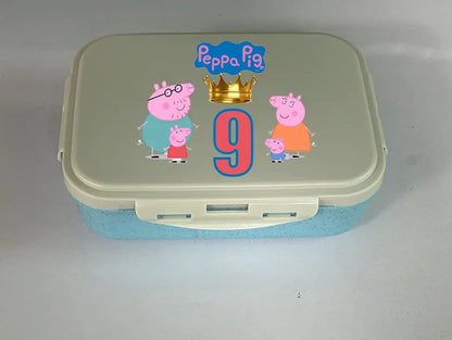 Peppa Pig  Lunch Box  Food Storage Containers Kids School Picnic Lunchbox Office Dinner Case Birthday Christmas Gift