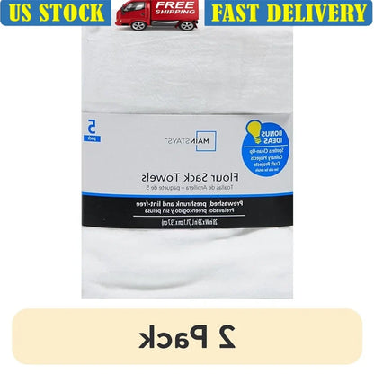 5 Piece Flour Sack Kitchen Towels Set 100 Cotton Ultra Absorbent Versatile Machine Washable Essential Cooking Cleaning