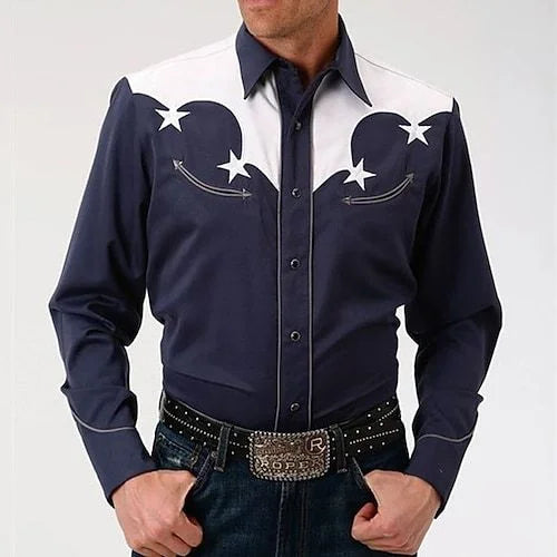 Chemise en denim western pour homme, confortable et douce, à manches longues, idéale pour le quotidien, avec boutons tendance