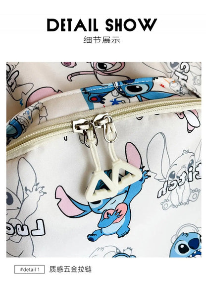 Cartoon Stitch Print Backpack Spacious Lightweight Travel Bag Waterproof School Backpack for College Students Teens Boys Girls