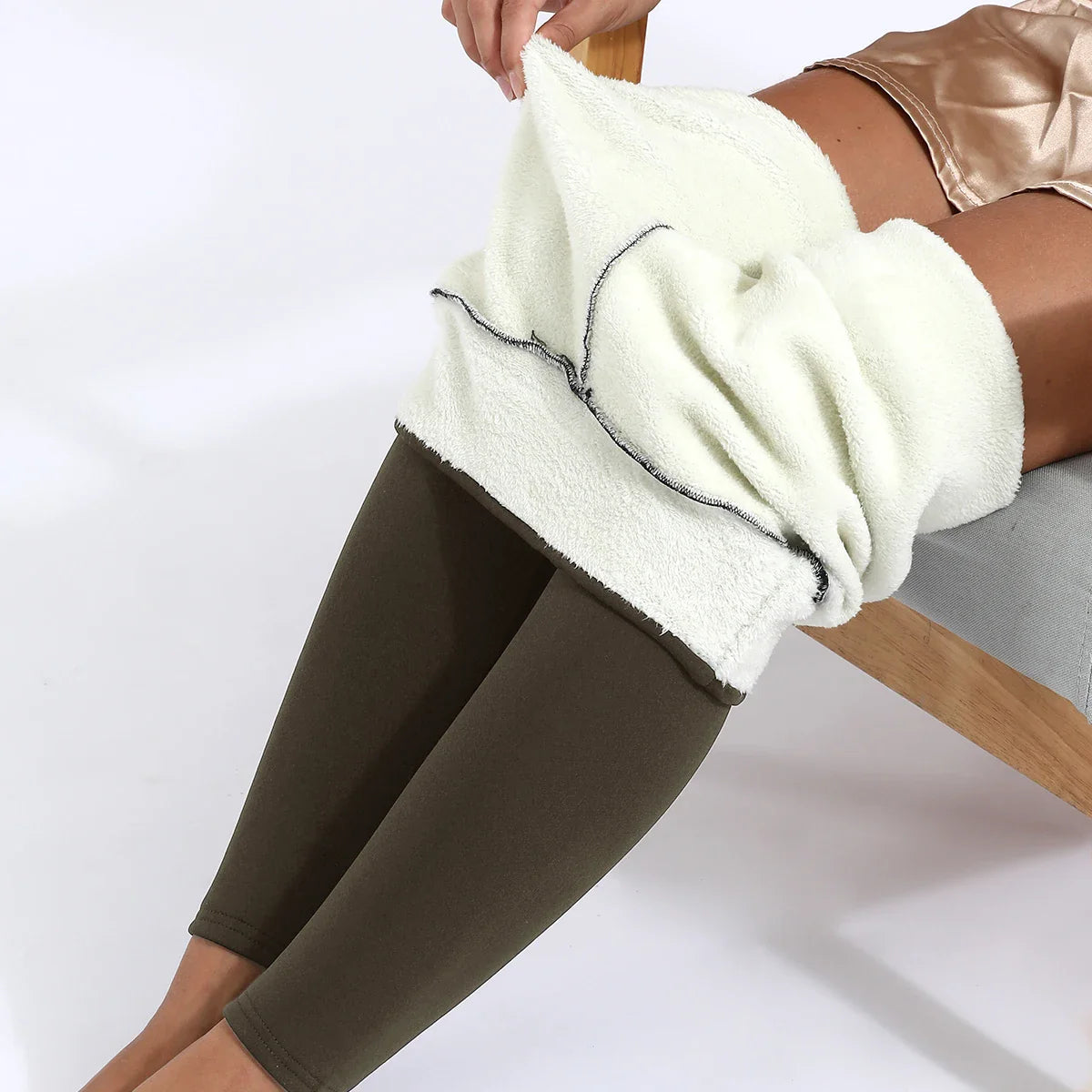 Velours hiver Leggins femmes couleur unie pantalon épais chaud velours taille haute couleur unie extérieur décontracté classique Leggings