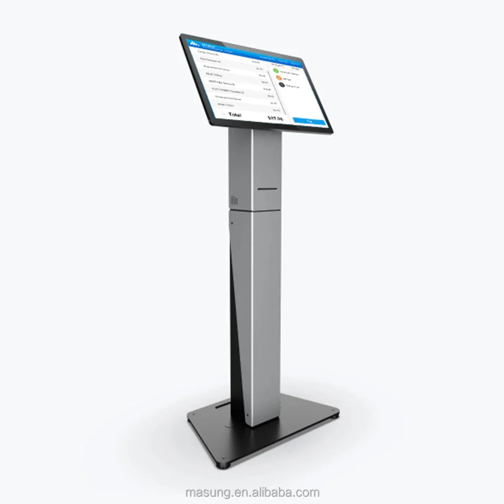 MASUNG MS-S11 système de commande de kiosque en libre-Service tout en un support de sol POS kiosques de commande de nourriture kiosque de paiement en libre-service