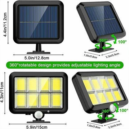 Applique solaire à capteur fendu 1/2/3 pièces 3 modes étanche à détection de mouvement pour jardin lampadaires lampe solaire 160/120/100COB
