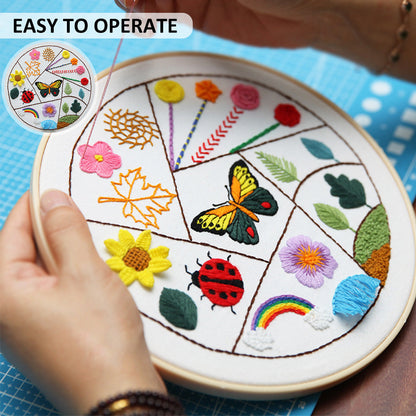 DIY Embroidery Stitchou Practice Kit Handmade Embroidery Starter for Beginner Hand Stitchou Embroidery Skill Techniques