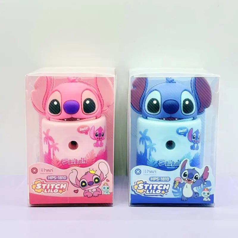 Stitch Manual Hand Crank Pencil Sharpener Durable Metal Blade with Eraser Portable Sharpening Tool Kids Safe Design 2025 New
