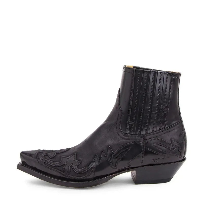 New Men's Boot Handmade Wedge Ankle Boots for Men Western Cowboy Boots Unisex Men's Leather Shoes Hard-Wearing