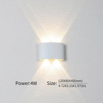 Mur LED lumière extérieure intérieure 2W 4W 6W 8W 10W AC85-265V haut vers le bas blanc noir lumière moderne pour maison jardin chambre couloir