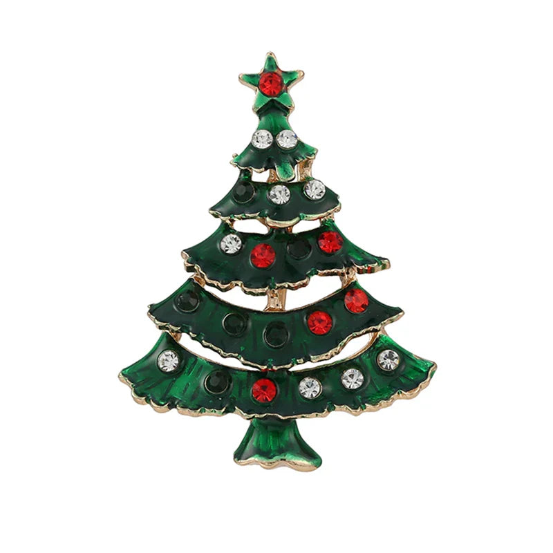 Christmas Brooches for Men and Women, Santa Claus Hat, Gloves, Bells, Socks, Rhinestone Suit, Metal Brooches, Badges, New Year Gift, 2022