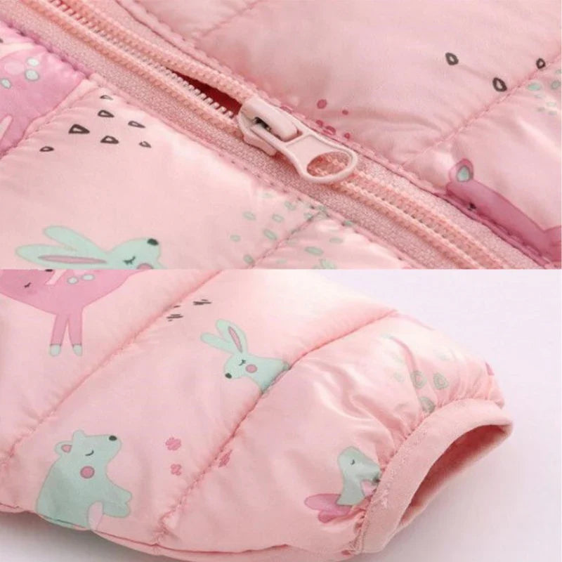 Enfants Garçons Bébé Vestes Légères à Capuche en Duvet Vêtements d'Extérieur Chauds Automne Enfants Filles Manteaux Imprimé Dinosaure Dessin Animé Vêtements Décontractés