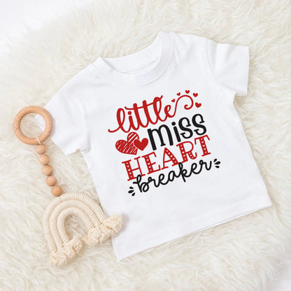 T-shirt imprimé pour maman et papa, vêtements pour enfants, hauts pour garçons et filles, tenue décontractée pour fête de la saint-valentin