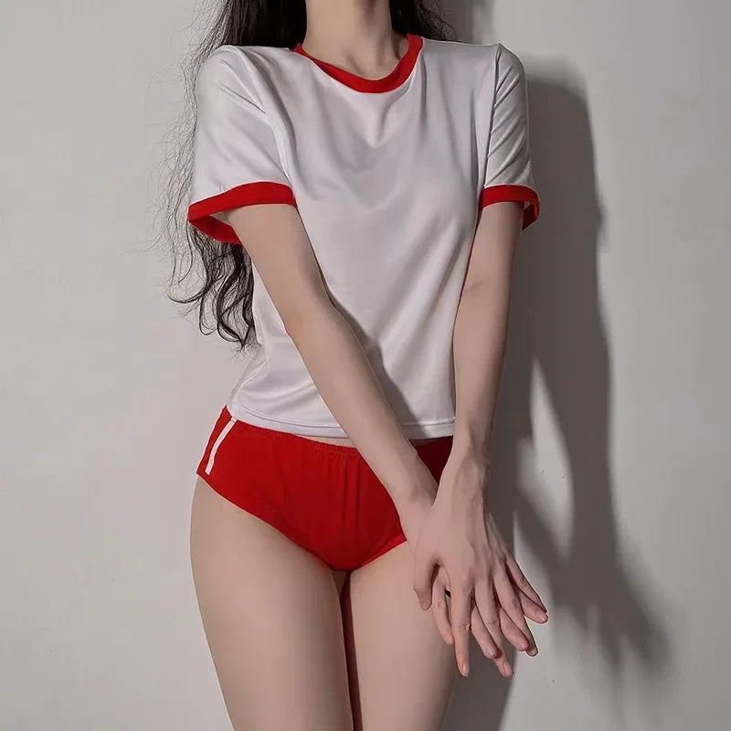 Cosplay Costumes School Student Uniform Role Play Apparel Women Cute Mini Skirt Tight Blouse Set College Girl Anime Stage Show