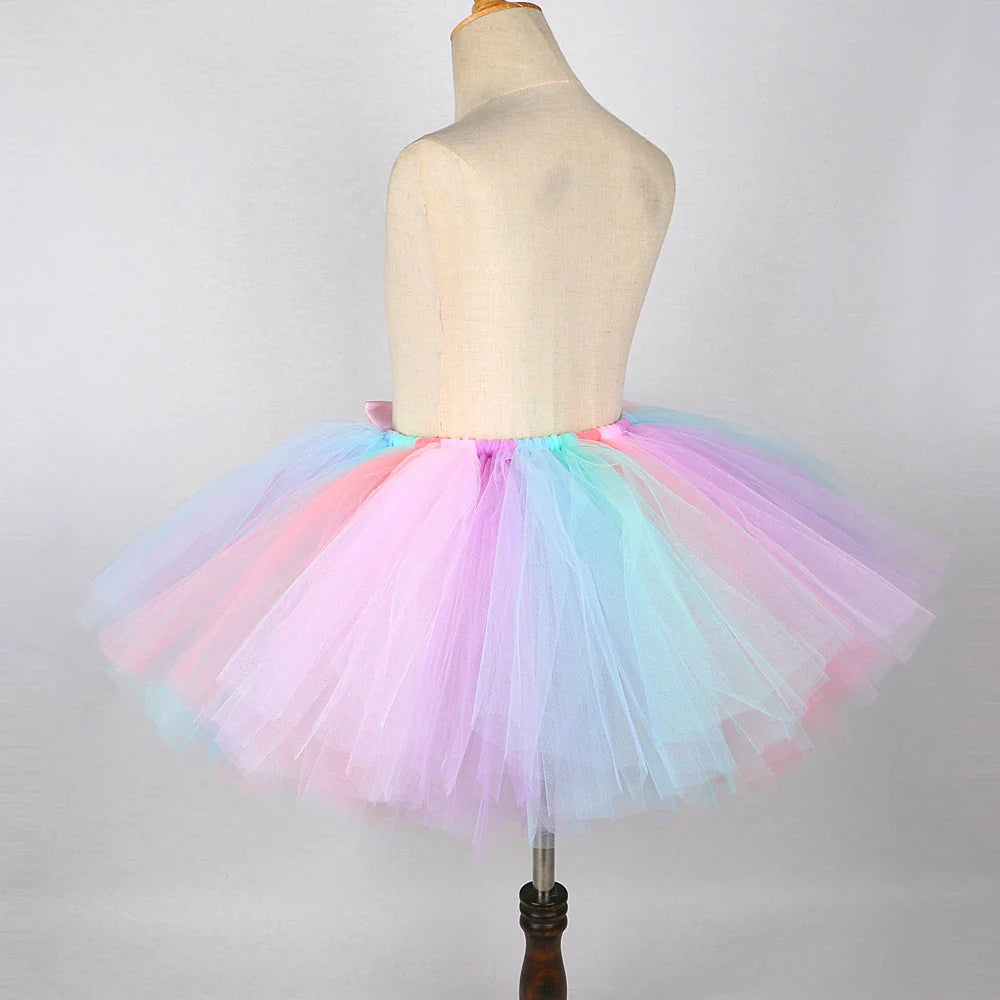 Tenue Jupe Tutu Licorne Bébé Filles pour Fête d'Anniversaire Enfants Jupes en Tulle Ensemble Costumes Noël Halloween avec Ailes