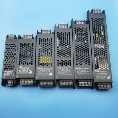 Transformateur d'éclairage LED, pilote 12V/24V, Source d'alimentation silencieuse 60W 100W 200W 300W 400W 190-240V, adaptateur convertisseur de bande LED