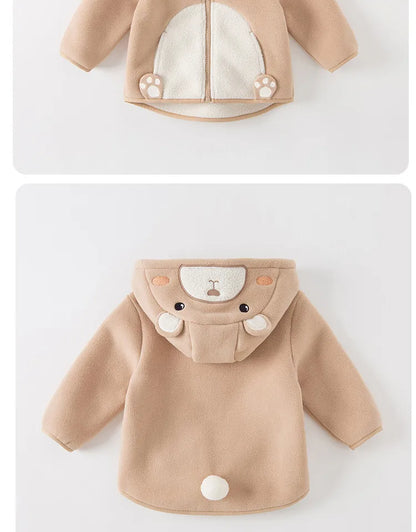 Dave Bella Cute Animal Shape Children Hoodie Cartoon Boys Girls Coat Autumn Warm Hooded Outerwear Toddler Girl Clothes DBX14462