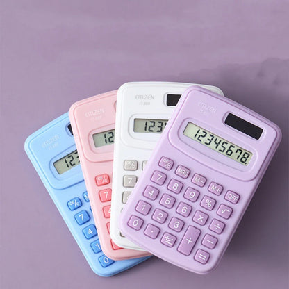 Jolie mini calculatrice solaire avec écran LCD à 8 chiffres, idéale pour le bureau et les étudiants
