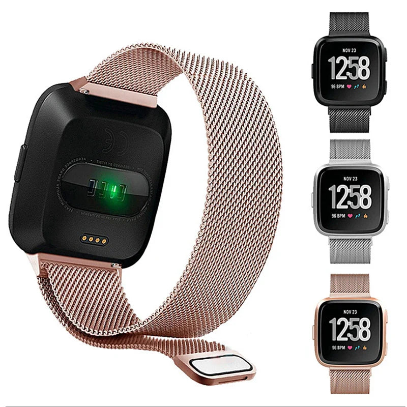 Bracelet en métal pour Fitbit Versa 2 3 4 Lite Sense Band Wrist Milanese Sense 2 Bracelet de rechange à boucle magnétique Fitbit Watchband