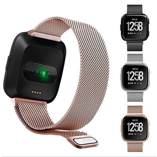 Bracelet en métal pour Fitbit Versa 2 3 4 Lite Sense Band Wrist Milanese Sense 2 Bracelet de rechange à boucle magnétique Fitbit Watchband