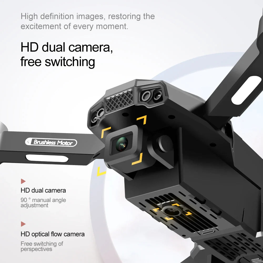 Nouveau Drone F198 professionnel double caméra avec 1080P WIFI FPV HD photographie aérienne grand Angle sans brosse RC pliable quadrirotor