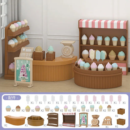 Mini-supermarché, jeux de shopping, accessoires de maison de poupée, jouets éducatifs pour enfants, jouets d'interaction familiale