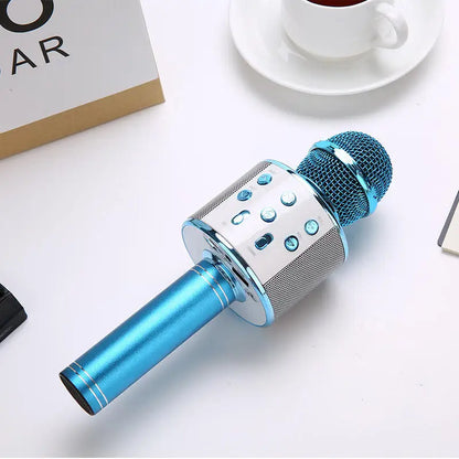 Wireless Bluetooth Karaoke Microphone, 5-in-1  Mic with Built-in Stereo Speaker/4 Voice-Changing Effect, Great Gifts