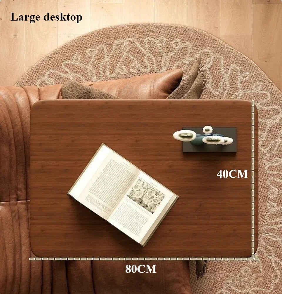 Table de chevet à petit bord en acier inoxydable, bureau Mobile pour la maison, chambre à coucher avec roulettes, bureau d'apprentissage à levage facile, établi