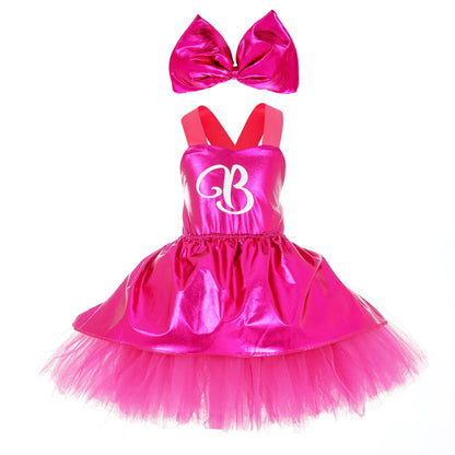 Costume de Cosplay pour filles Robe de soubrette Tutu pour filles Robe d'été à bretelles pour enfants pour Halloween Noël Anniversaire