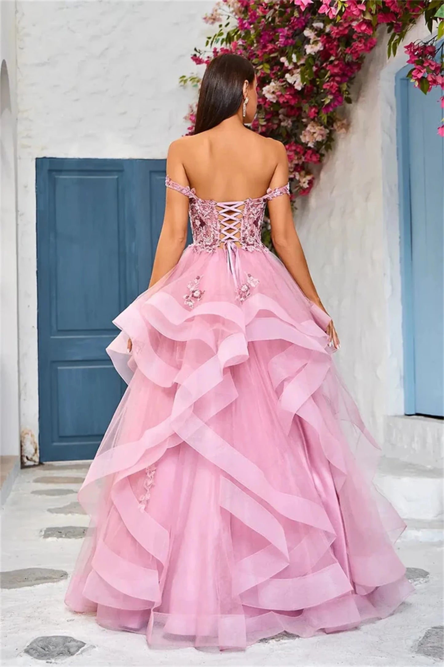 JEHETH Appliques Prom Party Cocktail Dresses Elegant Women's Long Evening Gowns Birthday Ball Gowns Feminine Robes Layered